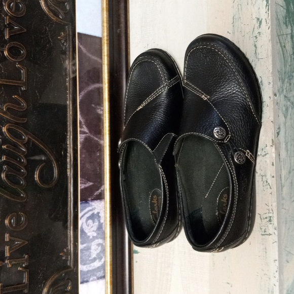 Clarks bendables Black, Leather, 2 Button Shoes - Picture 6 of 11